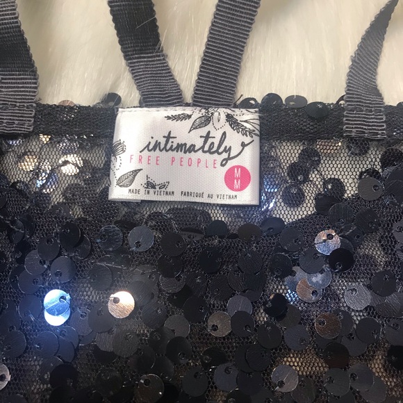 Free People ~ Deep Blue Strappy Sequin Tank - Picture 7 of 8